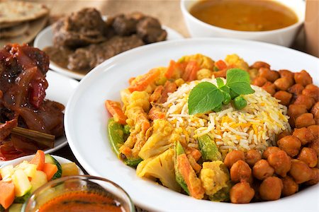 Indian food biryani rice and curry. Stock Photo - Budget Royalty-Free & Subscription, Code: 400-06791770