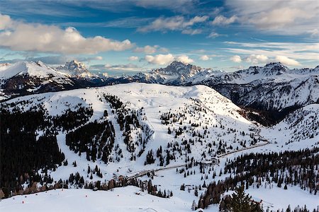 simsearch:400-07309469,k - Passo Campolongo Valley near Skiing Resort of Arabba, Dolomites Alps, Italy Stock Photo - Budget Royalty-Free & Subscription, Code: 400-06792019