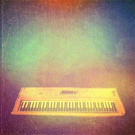 synthesizer - vintage paper texture, art music background, synthesizer, piano Stock Photo - Budget Royalty-Free & Subscription, Code: 400-06792762
