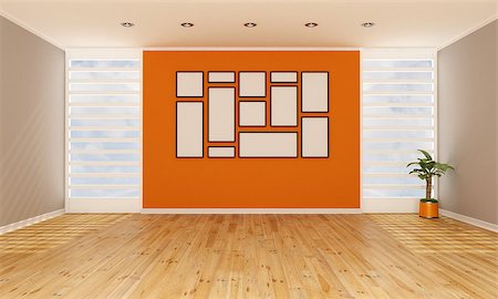 simsearch:400-06797947,k - Empty interior with blank frame - rendering Stock Photo - Budget Royalty-Free & Subscription, Code: 400-06793056