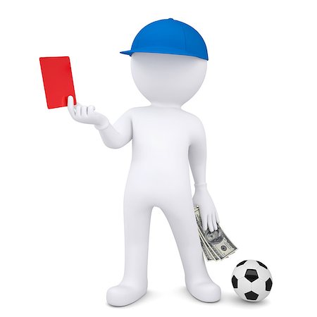 punishment adult match - 3d football referee took a bribe. Isolated render on a white background Stock Photo - Budget Royalty-Free & Subscription, Code: 400-06793100