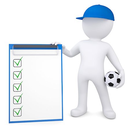 soccer goalie hands - 3d white man with soccer ball and checklist. Isolated render on a white background Stock Photo - Budget Royalty-Free & Subscription, Code: 400-06793103