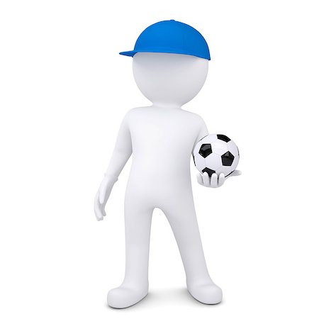 3d white man with soccer ball. Isolated render on a white background Stock Photo - Budget Royalty-Free & Subscription, Code: 400-06793112