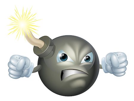 An illustration of an angry looking cartoon bomb character Stock Photo - Budget Royalty-Free & Subscription, Code: 400-06793250