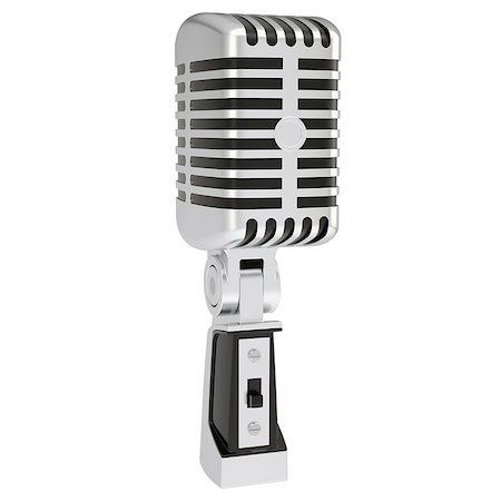 simsearch:400-04278062,k - Vintage microphone. Isolated render on a white background Photographie de stock - Aubaine LD & Abonnement, Code: 400-06793281