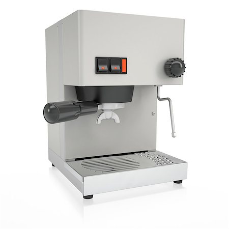simsearch:400-07976610,k - Coffee Machine. Isolated render on a white background Stockbilder - Microstock & Abonnement, Bildnummer: 400-06793296