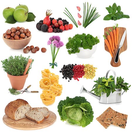 Large healthy food selection over white background. Stock Photo - Budget Royalty-Free & Subscription, Code: 400-06793988