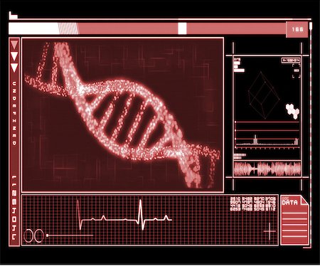 dna-sequencing-gel - DNA Helix red digital interface Stockbilder - Microstock & Abonnement, Bildnummer: 400-06802464