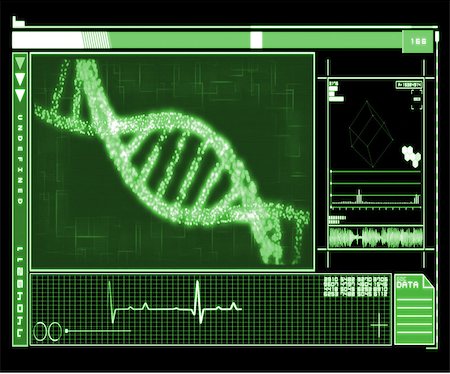 dna-sequencing-gel - DNA Helix green interface Stockbilder - Microstock & Abonnement, Bildnummer: 400-06802463