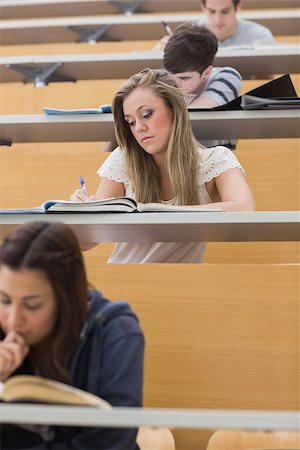 simsearch:400-06803206,k - Students sitting at the lecture hall while writing and taking notes Stock Photo - Budget Royalty-Free & Subscription, Code: 400-06803239