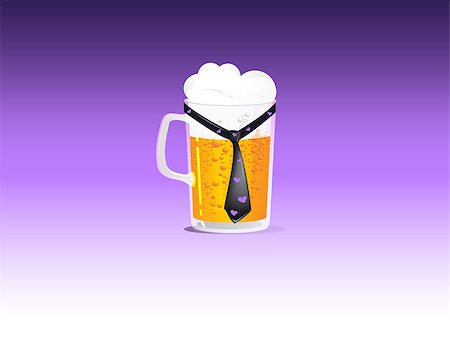 A beer mug with a blue tie on a purple background Photographie de stock - Aubaine LD & Abonnement, Code: 400-06803825