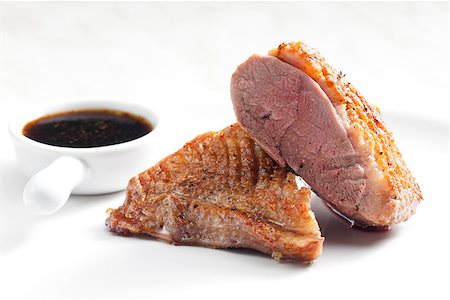 phbcz (artist) - fried duck breast with sauce of honey, balsamico and red wine Stockbilder - Microstock & Abonnement, Bildnummer: 400-06847706