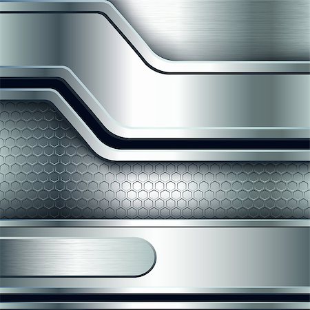 simsearch:400-05684701,k - Abstract background, metallic silver banners. Vector illustration Stock Photo - Budget Royalty-Free & Subscription, Code: 400-06847756