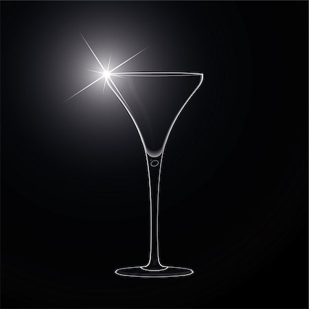 Martini glass for cocktail, vector illustrator CS, EPS10. Vector with transparency. Stock Photo - Budget Royalty-Free & Subscription, Code: 400-06847779