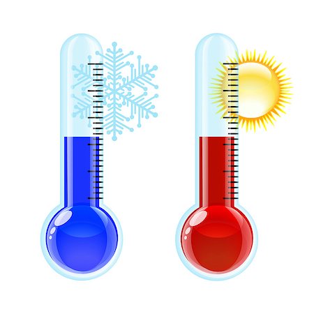 freezing thermometer - Thermometer Hot and Cold icon. Vector illustration Stock Photo - Budget Royalty-Free & Subscription, Code: 400-06847824