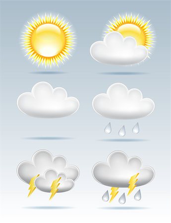 simsearch:400-08506268,k - Set of Weather icons. Vector illustrarion Stock Photo - Budget Royalty-Free & Subscription, Code: 400-06847826