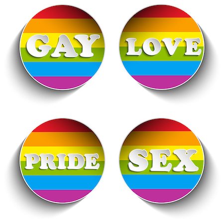 simsearch:400-05145540,k - Vector - Gay Flag Circle Striped Sticker Stock Photo - Budget Royalty-Free & Subscription, Code: 400-06847842