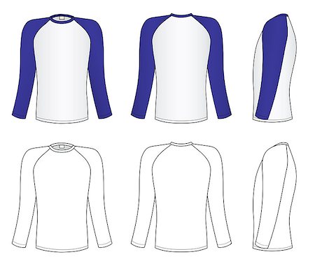 simsearch:400-06848828,k - Outline raglan sleeve t-shirt vector illustration isolated on white. EPS8 file available.You can change the color or you can add your logo easily. Stock Photo - Budget Royalty-Free & Subscription, Code: 400-06847867
