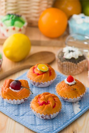 doughnut background - fruit tart bread mixture with wooden background of raw materials Stock Photo - Budget Royalty-Free & Subscription, Code: 400-06848023