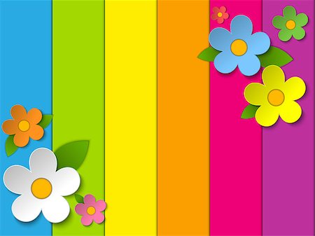 Vector - Beautiful Spring Flowers Rainbow Background Stock Photo - Budget Royalty-Free & Subscription, Code: 400-06848069