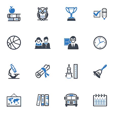 simsearch:400-04109169,k - Set of 16 school and education icons great for presentations, web design, web apps, mobile applications or any type of design projects. Foto de stock - Royalty-Free Super Valor e Assinatura, Número: 400-06848492
