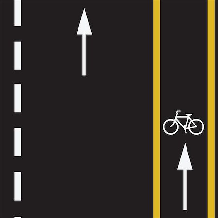 simsearch:400-05355509,k - Bicycle route sign on the road and arrows pointing direction. Vector illustration. Stockbilder - Microstock & Abonnement, Bildnummer: 400-06848506
