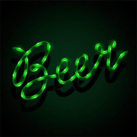 Glowing neon sign - Beer. Vector Eps10 illustration. Stock Photo - Budget Royalty-Free & Subscription, Code: 400-06848626