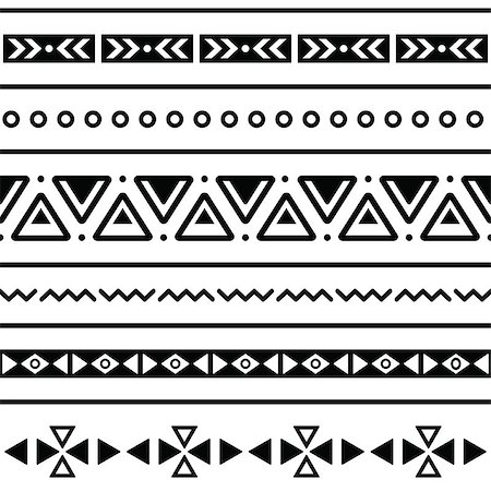 Vector seamless aztec ornament, ethnic pattern Stock Photo - Budget Royalty-Free & Subscription, Code: 400-06848641