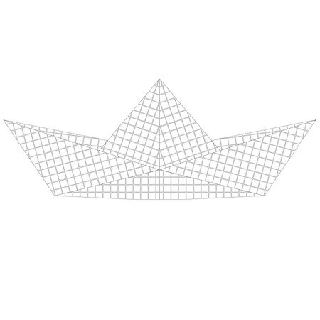 simsearch:400-05305468,k - Paper ship origami isolated on white background. vector illustration Fotografie stock - Microstock e Abbonamento, Codice: 400-06848715