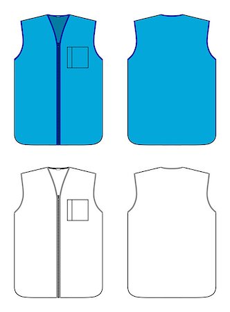 simsearch:400-06848821,k - Outline blue waistcoat vector illustration isolated on white. EPS8 file available. Stock Photo - Budget Royalty-Free & Subscription, Code: 400-06848710
