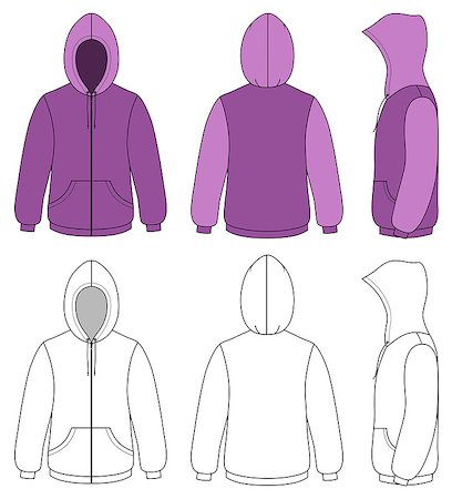 simsearch:400-06848828,k - Template vector illustration of a blank hooded sweater. All objects and details are isolated. Stock Photo - Budget Royalty-Free & Subscription, Code: 400-06848824