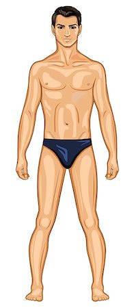 Full lenght fronrt view of a standing naked man. You can use this image for fashion design and etc. Stock Photo - Budget Royalty-Free & Subscription, Code: 400-06848826