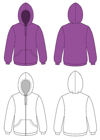 simsearch:400-06848821,k - Template vector illustration of a blank hooded sweater. All objects and details are isolated. Stock Photo - Budget Royalty-Free & Subscription, Code: 400-06848823
