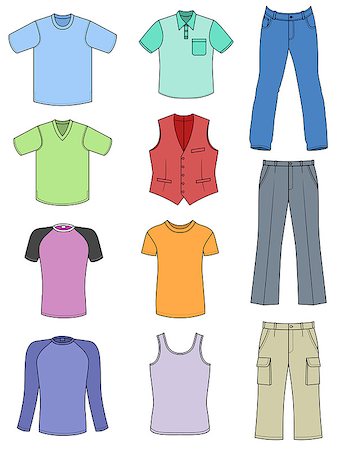 simsearch:400-06848828,k - Man clothes colored collection isolated on white Stock Photo - Budget Royalty-Free & Subscription, Code: 400-06848884