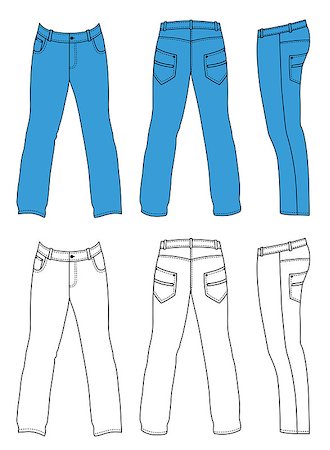 simsearch:400-06848828,k - Outline black-white pants vector illustration isolated on white. EPS8 file available. Stock Photo - Budget Royalty-Free & Subscription, Code: 400-06848936