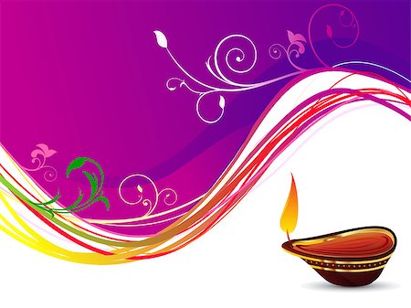 divine lamp light - abstract deepawali background vector illustration Stock Photo - Budget Royalty-Free & Subscription, Code: 400-06849003