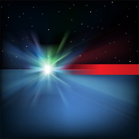 abstract blue background with stars and sunrise Stockbilder - Microstock & Abonnement, Bildnummer: 400-06849059