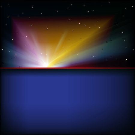 abstract dark blue background with stars and sunrise Stockbilder - Microstock & Abonnement, Bildnummer: 400-06849061