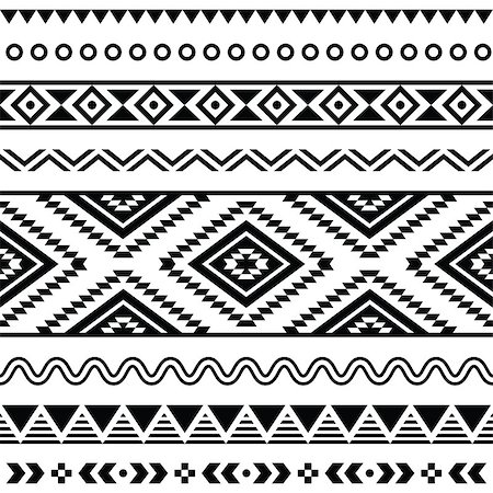 south american indigenous tribes - Vector seamless aztec ornament, ethnic pattern Stock Photo - Budget Royalty-Free & Subscription, Code: 400-06849285