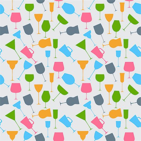 Seamless background pattern of retro alcoholic glass. Stock Photo - Budget Royalty-Free & Subscription, Code: 400-06849541