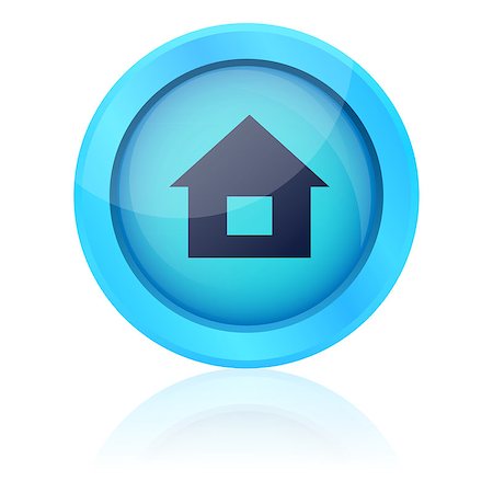 simsearch:400-07632086,k - Blue vector button with house Stock Photo - Budget Royalty-Free & Subscription, Code: 400-06849707