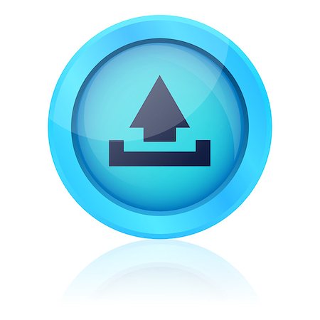 simsearch:400-07632086,k - Blue vector upload button Stock Photo - Budget Royalty-Free & Subscription, Code: 400-06849703