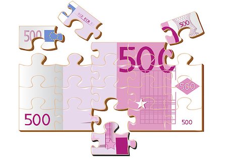 abstract euro. 500 euro banknote stylized as puzzle Stock Photo - Budget Royalty-Free & Subscription, Code: 400-06849810