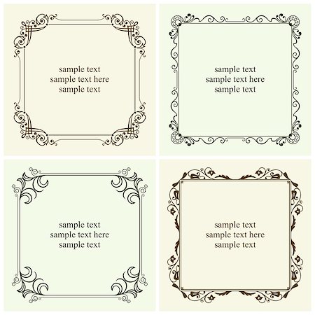 Set of decorative text frames Stock Photo - Budget Royalty-Free & Subscription, Code: 400-06849885