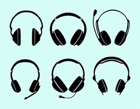 Set of headphones Stock Photo - Budget Royalty-Free & Subscription, Code: 400-06849889