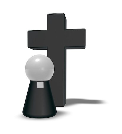 simsearch:400-07892291,k - simple pastor figure and christian cross symbol - 3d illustration Foto de stock - Super Valor sin royalties y Suscripción, Código: 400-06854027