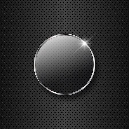 Circular glass button on a metallic background Stock Photo - Budget Royalty-Free & Subscription, Code: 400-06854203