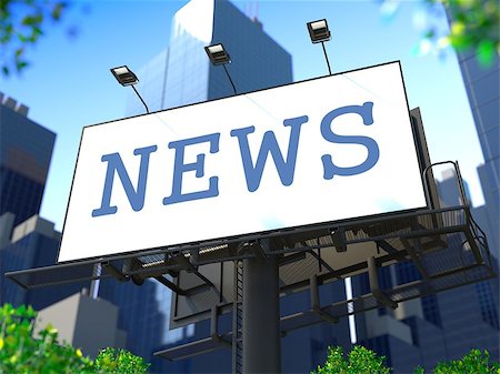 post modern background - World News Concept. "News" Billboard on the Background of a Modern Business Center. Business Concept for Your Blog or Publication. Stock Photo - Budget Royalty-Free & Subscription, Code: 400-06854473