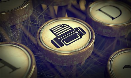 simsearch:400-07461852,k - Print Button on Old Typewriter. Grunge Background for Your Publications. Foto de stock - Royalty-Free Super Valor e Assinatura, Número: 400-06854487