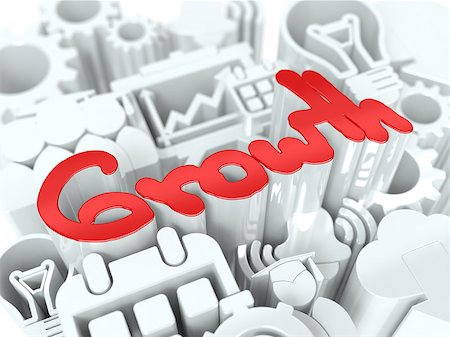simsearch:400-08668627,k - Red Word "Growth" on White Background. Business Concept for Your Blog or Publication. Stock Photo - Budget Royalty-Free & Subscription, Code: 400-06854480
